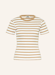 DRYKORN T-Shirt Koale Stripe Braun-Weiß